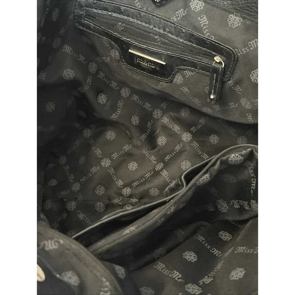 MISS ME Bling Faux Leather Messenger Computer Bag 20 X 12.5 X 5.5 Embellished‎